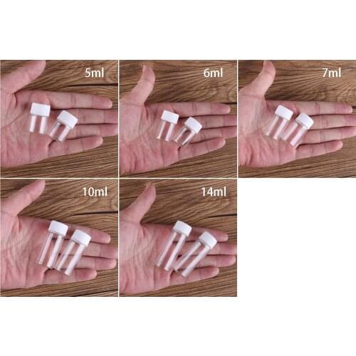 10pcs Dia 22mm 5ml/6ml/7ml/10ml/14ml Glass Bottles with White Plastic Caps Spice Jars Glass Vials glass Jars for Wedding Favors