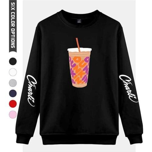 New Fashion Drink Cup Hoodie Pullover Men Women Capless Sweatshirts O-neck Long Sleeve Unisex Harajuku Hoodies Black White Tops