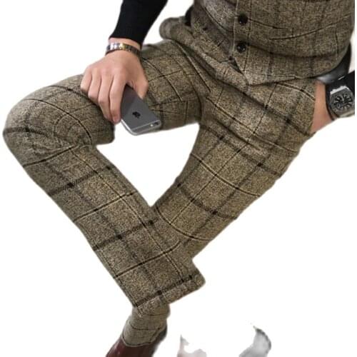 2018 Spring and Autumn Mens Suit Pants S M 3XL 4XL 5XL Scrub Cloth Yellow Black Blue Gray Fashion Business Casual Man Trousers