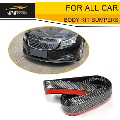 Looking Carbon Universal Car side Front Lip Splitter spoiler wing Body Kit Bumpers For all car 2.5M 1 pair styling moulding