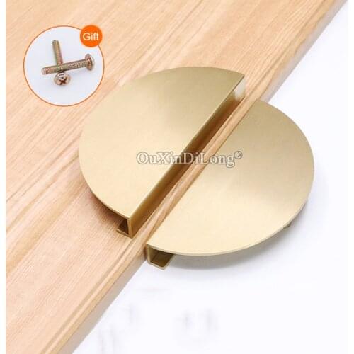 High Quality 10PCS Pure Brass Semicircle Furniture Handles Drawer Pulls Cupboard Wardrobe Kitchen Shoe TV Cabinet Pulls Handles