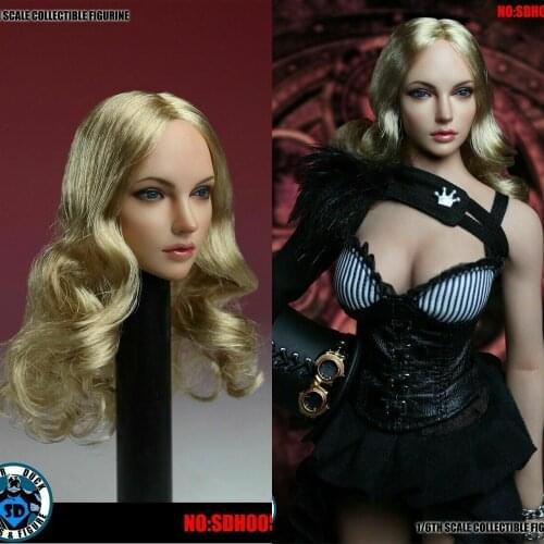 1/6 Female Long Blond Curls Head Sculpt Model SDH005B Fit 12" Figure In stock Items