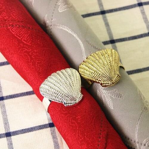 10/PCS metal alloy shell napkin ring wedding napkin ring home hotel accessories
