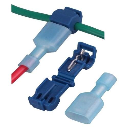 100PCS=50SETS L1 Blue T Type Quick Splice Crimp Terminal Wire Convenient Connector For 1.2-2.5mm Line Free Shipping