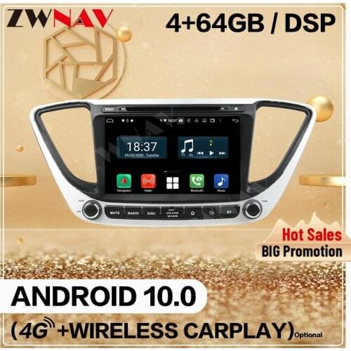 128GB 2 Din For Hyundai Verna 2016 2017 2018 2019 Android 10 Screen Multimedia Player Audio Radio GPS Navi Head Unit Auto Stereo
