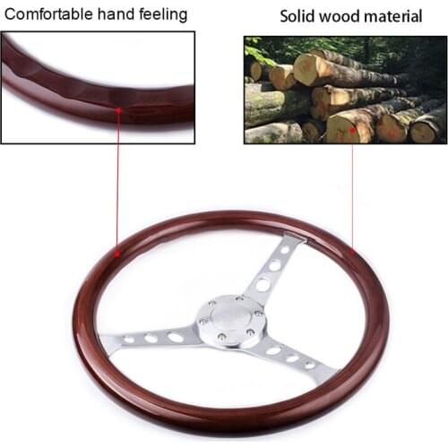 15 inch 380MM car modification steering wheel M wooden plating bracket vintage car retro steering wheel