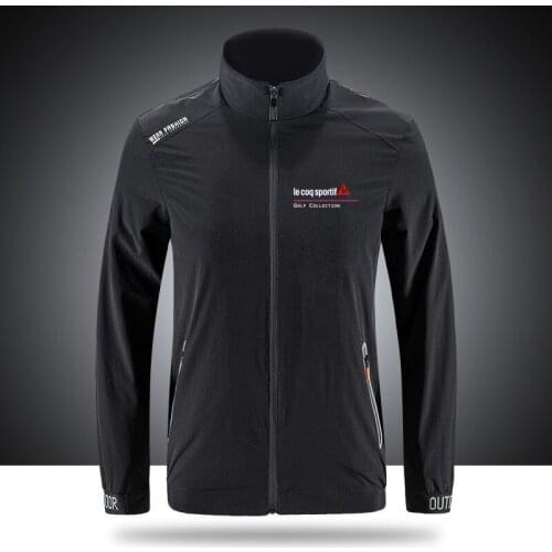 2021 Fashion Le Coq Slim sport jacket mens Outdoor zippered comfortable Soft jacket mens casual Front printing Asian size