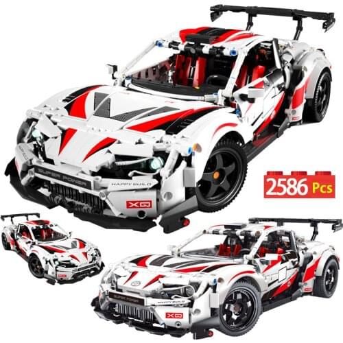 2586pcs City Technical 1:10 Drift Racing Car Building Blocks Moc Speed Supercar Vehicle Bricks Toy for Children Gifts