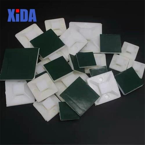 50Pcs Black White&Green Plastic Self Adhesive Cable Tie Mount Base Holder White 20 25 30 40mm Since the glue type positioning