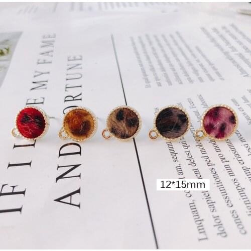 Heart Mixed Patterns Wool Stuff Stud Earring Accessories Pendant Supplies for Jewelry Making Accessories Components 6pcs
