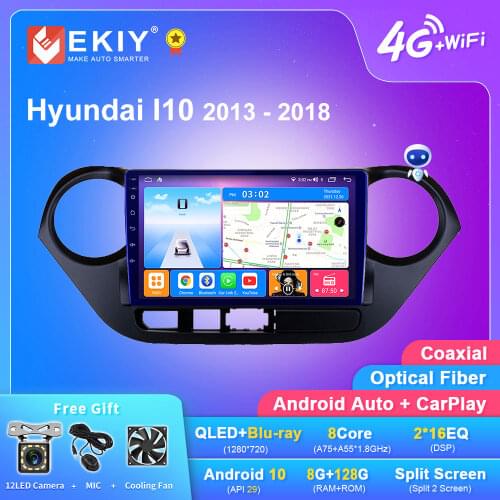 EKIY 2.5D IPS Android 9.0 Car Radio Multimedia Player For Hyundai Grand I10 2013 2014 2015 2016 Audio Auto Video GPS Navigation
