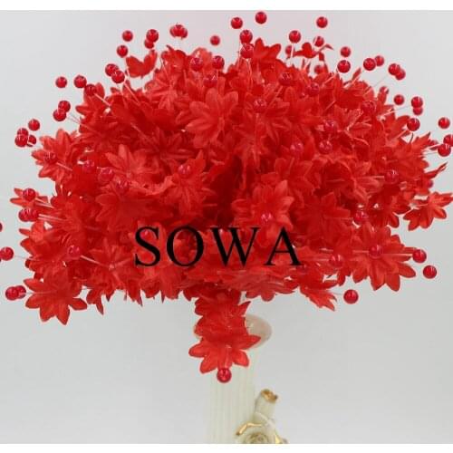 Free Shipping White Color Mulberry Fabric Flower Bouquet/ Wedding Decoration Scrapbooking Artificial Pearl Flower (36pcs/lot)