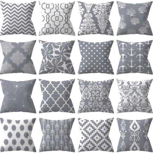 Throw Pillow Covers Set of 2 Modern Farmhouse Neutral Decorative Pillowcases Cotton Linen Cushion Case for Couch Bed Home Decor