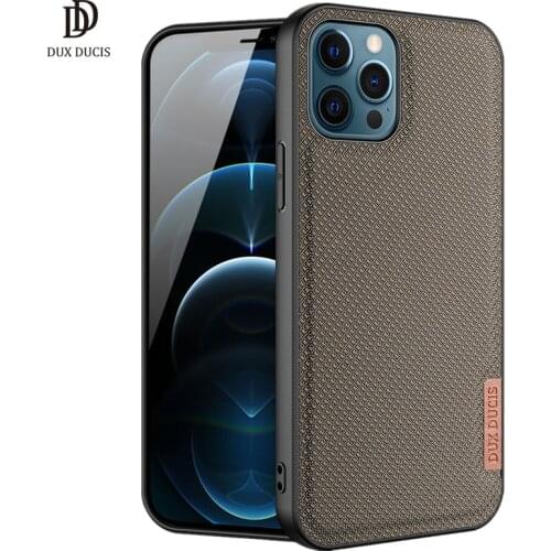 For iPhone 12 Pro Max Case DUX DUCIS Fino Series Woven Nylon Texture Silicone Back Cover for iPhone12 Pro Max Protection Case
