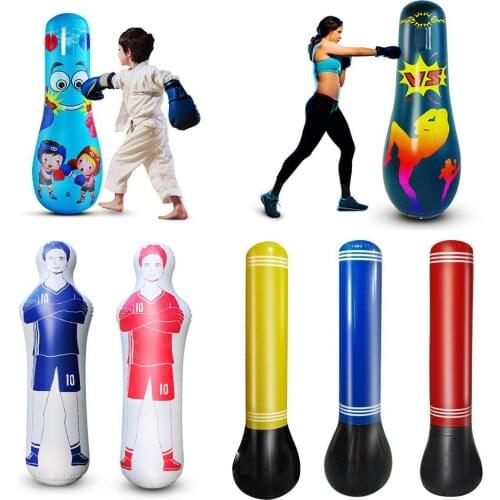 Kid Inflatable Tumbler Boxing Punching Bag Gym Fitness Training Stress Relief Toy Indoor Exercise Equipment Boxing Sandbag