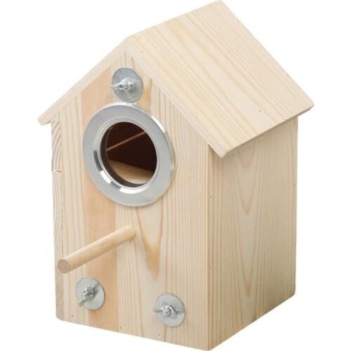 Parakeet Nest Box Bird House Wood Breeding Box Outdoor Incubator Nest Hut Toys