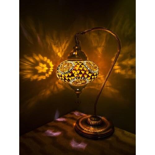 Handmade Turkish Moroccan Mosaic Authentic Vintage Art Deco Table Bedside Lamp, 10 Colors