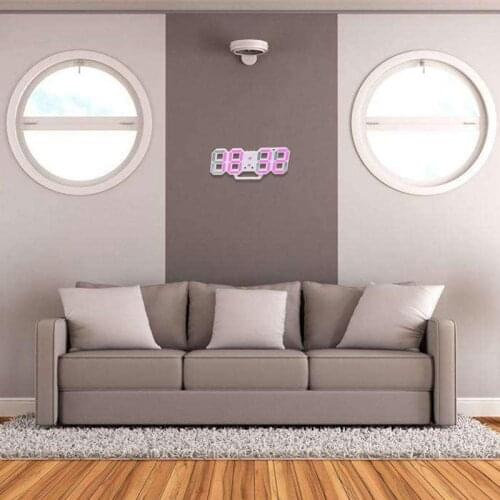 Hot Digital Alarm Clock Wall LED Number Time Clock Led Electronic Clock Night Light Clock Date Temperature Display