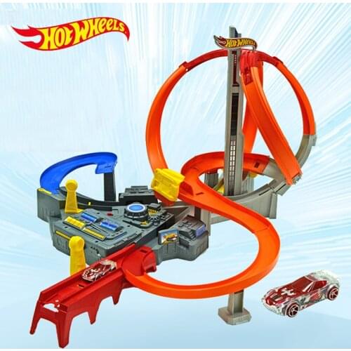 HotWheels Roundabout Track Toy Square City Miniature Car Model Toys For Children Classic Kids gift Carros Brinquedos Educativo
