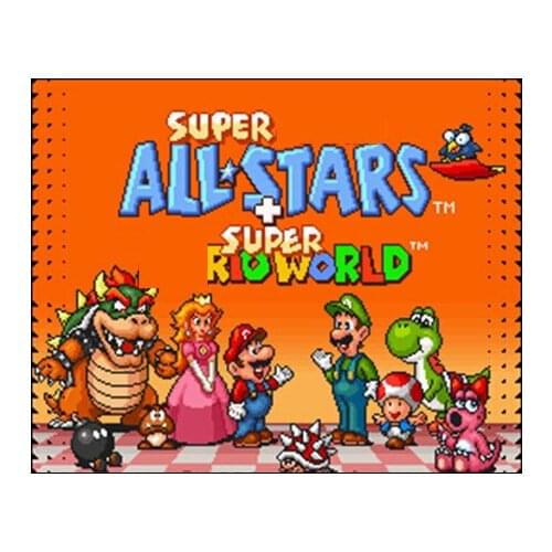 Super M All-Stars + Super M World NTSC Version 16 Bit 46 Pin Big Gray Game Card For USA Game Players