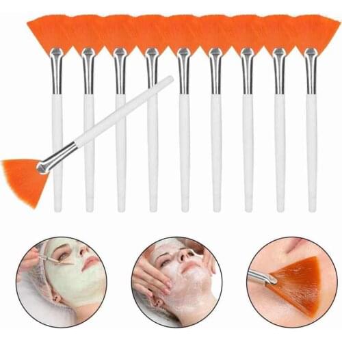 10pcs Facial Mask Brushes Cosmetic Makeup Soft Facial Mask Applicator Fan Shape Brushes Makeup Spa Salon Supplies Cosmetics