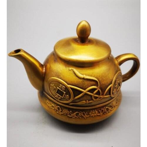 China brass recruit fiscal pot crafts statue