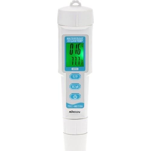 KKmoon 3 in 1 pH meter Multi-parameter Water Quality Tester Monitor Pen Type EC & TEMP Meter Acidometer Water Quality Analyser