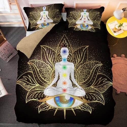 2020 Top Sale Bedding Set Yoga Duvet Cover Sets Bedclothes Single King Queen Size Comforter Covers 2/3 Pcs With Pillowcases