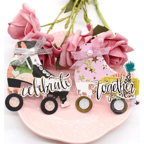 KSCRAFT Rollerskate Metal Cutting Dies Stencils for DIY Scrapbooking Decorative Embossing DIY Paper Cards