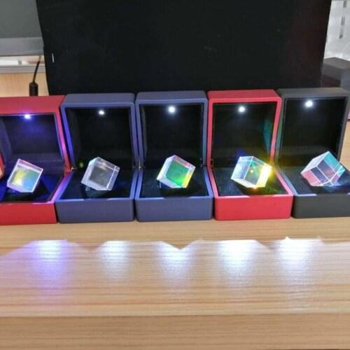 Color Prism Square Prism Color-Collecting Prism 6-Sided Cube with Light Box Optical Glass Lens Cross Dichroic Mirror