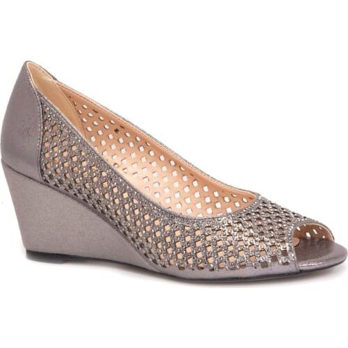 Gedikpasalı Est 710 Platinum 2021 Summer Ladies Shoes Evening Party Wedges Back Off Fronting Outdoor Stone Plated Stylish Dress classic