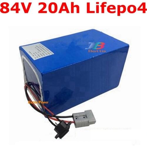 LiFePo4 84v 20Ah lithium battery pack 30A BMS lifepo 27S for inverter energy EV power supply motor ebike 2500W +5A charger