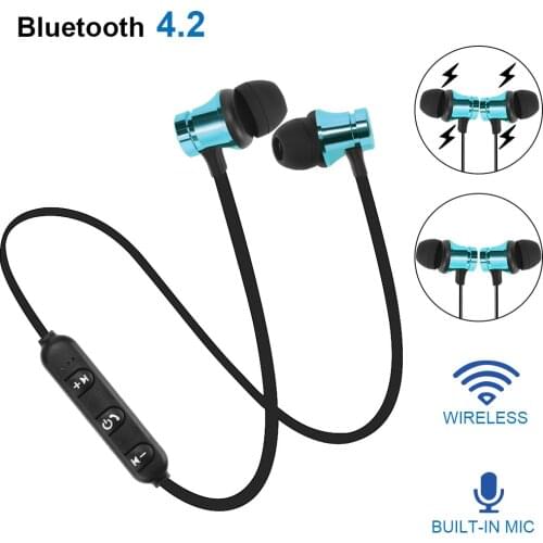 Magnetic Wireless Bluetooth 4.2 Earphone Stereo Sports Waterproof Earbuds Wireless in-ear Headset with Mic for iPhone for Xiaomi