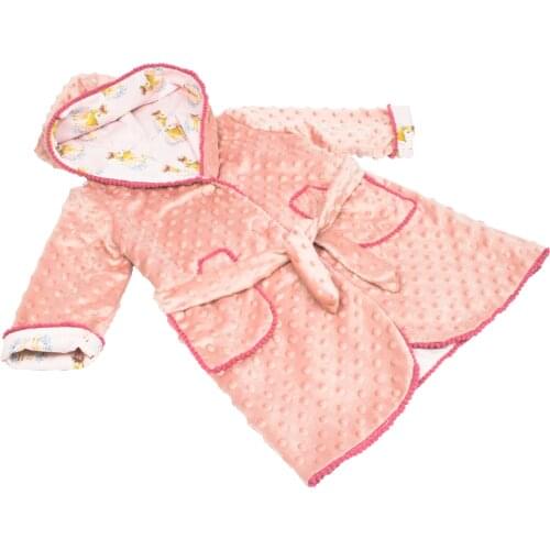 Home robe in Minky and Batista for baby boy and girl (12 to 24 months) model candy-handmade-Excellent