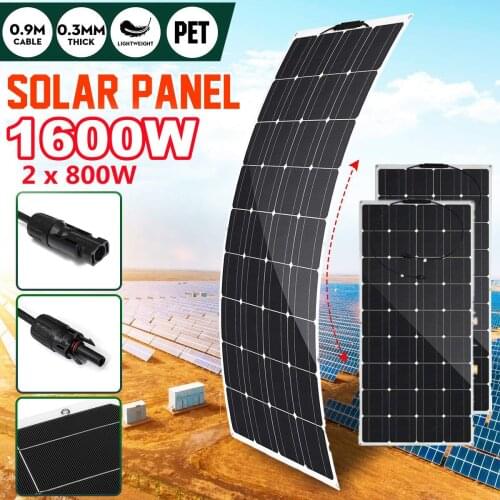 800W 1600W Solar Panel 18V System Anti Scratch Monocrystalline Solar Cell Solar Battery Power Bank Charge For Home Camping Car