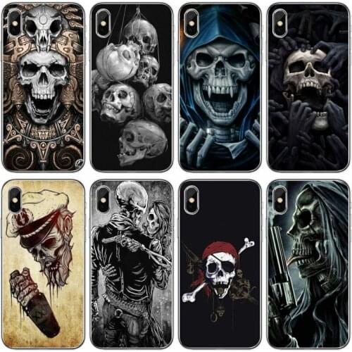 Horror Skull cell Soft Silicone Phone Case For iPhone 6 6plus 7 8 plus 5 5S 5C SE For iPhone X XS XR XS Max