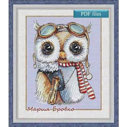 MM Gold Collection Counted Cross Stitch Kit Cross stitch RS cotton with cross stitch Merejka Owl pilot