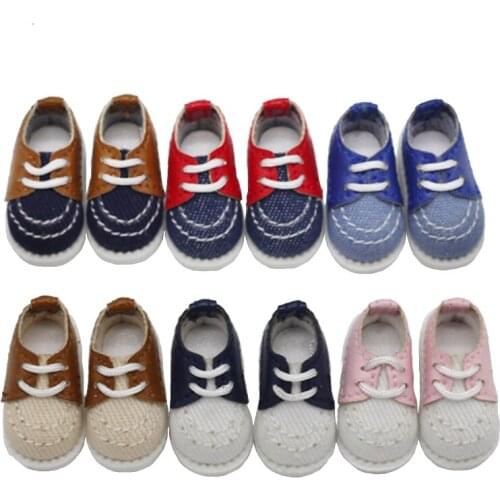 2.5*1.1cm Canvas Shoes For 1/12 BJD YMY,GSC,OB11Doll Fashion Mini Toy Sport Shoes Accessories Toys