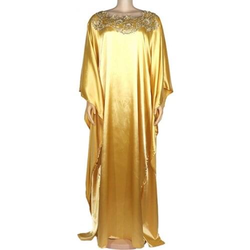 Plus Size Long Maxi Dress African Dress For Women 2020 Dashiki Fashion Golden Free Size Maxi Dress Long Robe Africaine Vetsidos