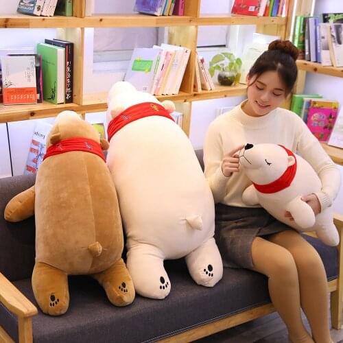 50-110cm Big Size Soft Cartoon Polar Bear Toys Stuffed Animal Plush Pillow Kawaii Plush Toys Dolls for Children Kids Girls Gift