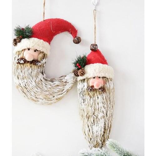 Hemp rope bearded Santa Claus pendant Christmas shop window scene decoration ornaments