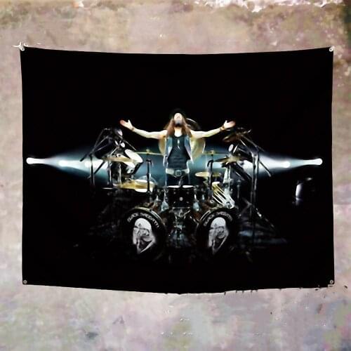 Drummer Rock Art Poster Musical Instrument Banners Wall Hanging Canvas Painting Tapestry Flags Music Party Bar Cafe Wall Decor 1