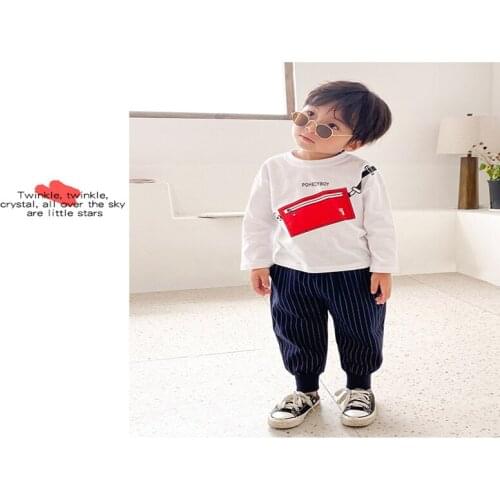 2020 TALLOLY Boys' Vertical Striped Casual Pants Spring and Autumn New Korean Childrens Baby Woven Casual Pants