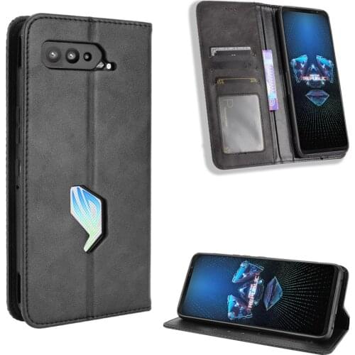 Premium PU Leather Case For Asus ROG Phone 5 Magnet Flip Book Case Cover on For Asus ROG Phone 5 ZS673KS