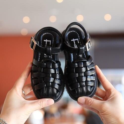 3-12 ChildrenS Shoes Girls' Summer Non-Slip Sandal Fashion 2021 Weave Elegant Princess Shoe Kids Sports Beach Cut-Outs Sandal