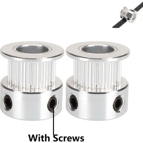 MEGA 50PCS 20PCS 20 Teeth GT2 Timing Pulley Bore 8mm Width 6mm 2GT 20 Teeth Pulleys 3D Printer Parts Wheel Aluminium Alloy