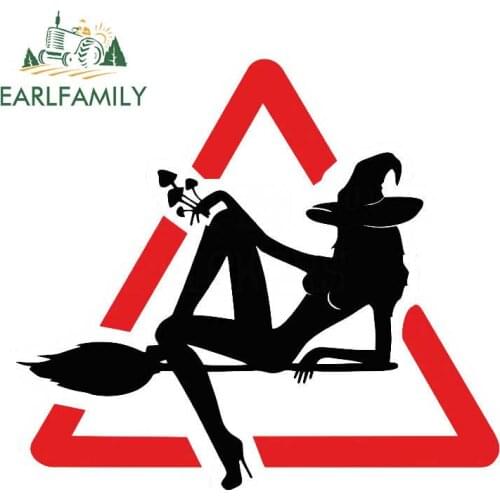 EARLFAMILY 13cm x 11.6cm Stylish Witch Car Sticker Waterproof Automotive Products Car Styling Accessories Creative Window Decals