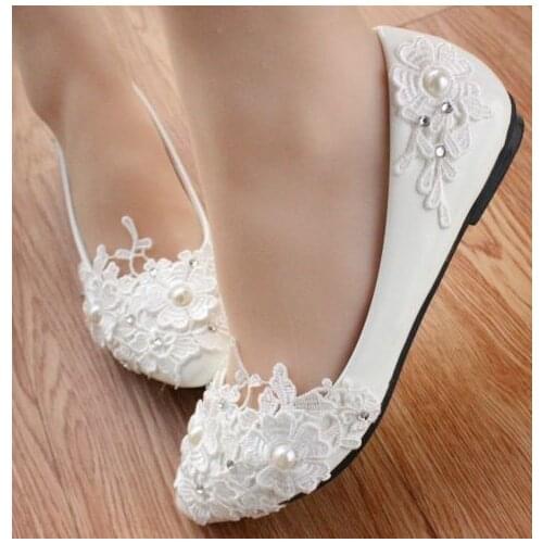 Flat/3cm/4.5CM HEEL, Wedding bridal shoes flats for womens milk white light ivory woman PR623 ladies bridesmaid shoe