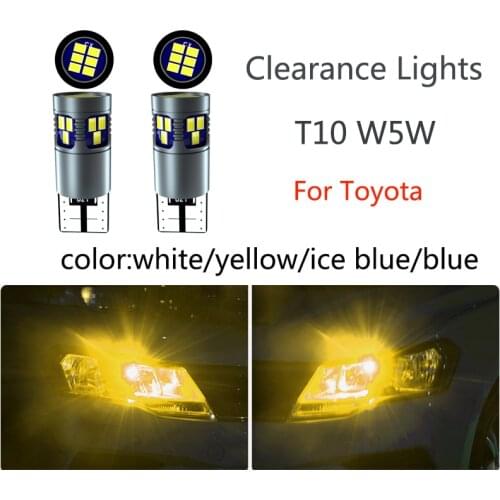 2pcs T10 LED W5W Canbus Decoding 168 194 Bulb Clearance Lights For Toyota Camry CHR Auris Hilux Prius Celica Ipsum Verso Wish
