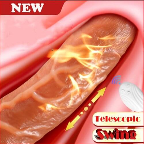 Telescopic Thrusting Dildo Vibrator for Women Huge Dick Lesbian Sex Toy Adult Erotic Machine Realistic Penis Female Masturbation